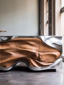 עיצוב מקורי מודרני אור מודרני בעיצוב ייחודי בעיצוב ייחודי עץ אמנות חדשני ארון קצה - Product Image 4