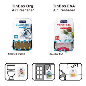 معطر جو عضوي على هيئة سيارة معطر ليمون للمنزل قابل للنقل عطر صلب مع شعارك الخاص علبة معدنية من القصدير قطع من ألياف الخشب قابلة للتخصيص - Product Image 4