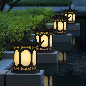 Nouvelles lampes à pilier de style chinois, éclairage extérieur étanche LED E27 110V 240V, éclairage de clôture de jardin de villa - Product Image 3