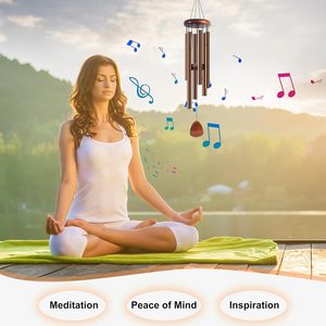 37-inch coffee-colored aluminum garden <b>wind</b> <b>chime</b> classical music festival gift ornament - Product Image 1