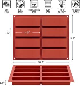 Molde de barra de chocolate/moldes de caramelo de silicona rectangulares de granola para hornear barras de energía/Moules de proteína en silicona para verter bombones Tiges - Product Image 2