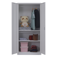Armoire de rangement suspendue pour vêtements Armoire vestiaire en acier à 2 portes avec miroir