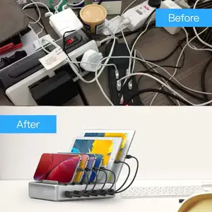 Trạm sạc cho nhiều thiết bị - Trạm sạc nhanh 6 cổng cho iPhone, iPad, Android và máy tính bảng - Trạm sạc đa năng - Product Image 5