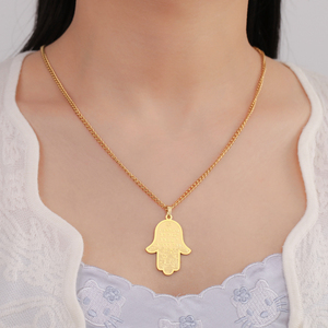 Collar con Colgante de Mano de Fátima Hamsa de Acero Inoxidable Myshape, <span class=keywords><strong>Ojo</strong></span> Turco <span class=keywords><strong>Egipcio</strong></span>, <span class=keywords><strong>Amuleto</strong></span> de la Suerte para el Éxito y la Protección - Product Image 3