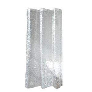Rideau de Douche Transparent 3D Texturé Robuste en EVA, Imperméable et Anti-Moisissure avec Œillets Métalliques - Product Image 1