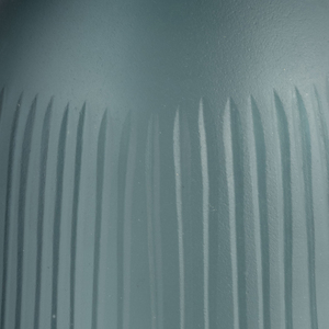 Vaso in vetro scanalato con coperchio, finitura blu intenso, vaso decorativo per fiori, per soggiorno, elemento scultoreo per la casa - Product Image 3