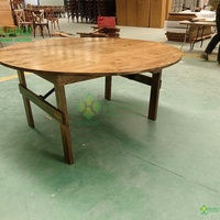 Événement table de ferme pliable au design moderne en bois massif de style rustique table ronde pliante pour fête de mariage en plein air