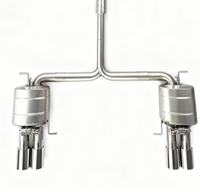 Système d'échappement A-HPF haute performance en acier inoxydable poli miroir de 1,5 mm d'épaisseur avec 2 entrées, garantie de 3 ans, Audi A5