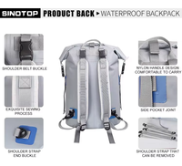 Sac étanche en PVC de 20 L avec deux bretelles et logo personnalisé, sac à dos Ocean Pack, sac de natation pour kayak