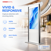 Afficheur publicitaire LCD vertical sur pied pour intérieur, avec système Android CMS, contrôle à distance Wifi, signalisation numérique pour hall de centre commercial