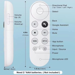 Nouvelle télécommande vocale durable pour <span class=keywords><strong>Google</strong></span> <span class=keywords><strong>Chromecast</strong></span> avec <span class=keywords><strong>Google</strong></span> TV, remplacement pour G9N9N, avec boutons Netflix et <span class=keywords><strong>YouTube</strong></span>. - Product Image 3