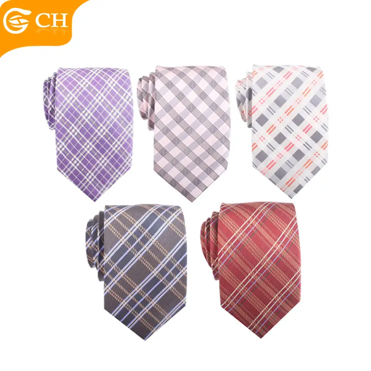 2022 New Design Factory Directly Woven Ties Custom Colorful Mesh Stripe Jacquard Tie High Quality 100% Silk Plaid Necktie