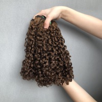 Tissage en lot de cheveux brésiliens bruts 12A Dd Pixie Curl Double tirage Cheveux humains brésiliens Fumi Afro Brown Pixie Curly de Chine