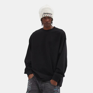 Camiseta Unisex de Manga Larga y Cuello Redondo de Algodón Peinado de 280g, Color Sólido, Ajuste Holgado, Alta Fijación del Color, Éxito de Ventas Transfronterizo - Product Image 3