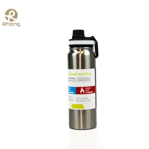 नई बिक्री 1L कस्टम लोगो पर्यावरण पानी की बोतल ऑनलाइन पोर्टेबल चौड़े मुंह डबल दीवार के साथ विभिन्न ढक्कन खेल पानी की बोतल संभाल