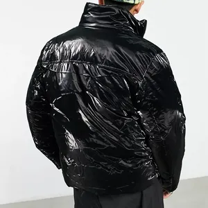 Yeni tasarım Unisex kış su geçirmez sıcak kalın palto ayrılabilir şapka kabarcık balon ceket Streetwear parlak balon ceket erkekler