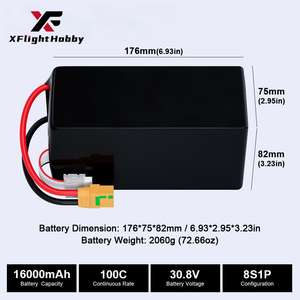 Батарейка для дрона XFlight, 6S 8S 12S 10000 мАч, 16000 мАч, 22000 мАч, 25C, для аэрофотосъемки, сельскохозяйственный БПЛА - Product Image 4