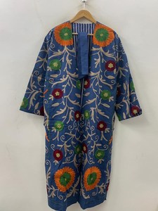 Colourful Embroidery Suzani Kimono Robe Lightweight Boho Cover Up Winter Long Casual Layering <b>Jacket</b> - Product Image 1