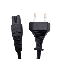 Câble d'alimentation XUANSHI VDE Euro 2 broches C7 2,5A 250V H03VVH2-F 2*0,5/0,75mm PVC Noir Cuivre Nu Longueur Personnalisée pour Appareils Électroménagers
