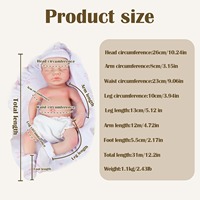 Poupées Reborn LouLou en silicone souple de 13 pouces, personnalisation du sexe et de la coiffure, jouets de poupées simulant des nourrissons prématurés
