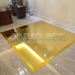 Plancher <span class=keywords><strong>de</strong></span> danse en bois emboîtable portable, planchers <span class=keywords><strong>de</strong></span> danse miroir dorés brillants à <span class=keywords><strong>louer</strong></span> pour événements - Product Image 4