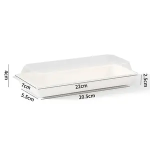Custom Bakery Dessert White Pastry Paper Boxes Transparent Lid Dessert Resist Oil Sandwich Box For Bakery Box With Clear PVC Li