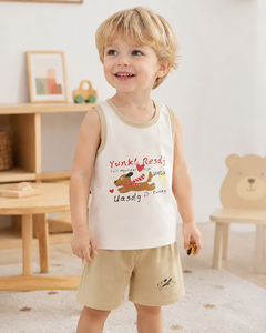 Ensemble gilet et short en coton pour enfants, motif dessin animé, nouvelle collection été, vente en gros, deux pièces pour filles et garçons - Product Image 3