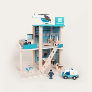 Wooden Fire and Police Stations with Helicopters and Vehicles Montessori Role-playing Toys for 5 to 7 Year Olds Educational Toy - Product Image 5