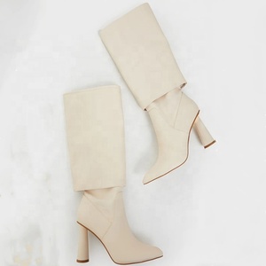 Western Style Popular Overlay <b>Boots</b> High Heel Fashion Women's Knee High <b>Boots</b> Calf Long Plus Size 43 Shoes - Product Image 3