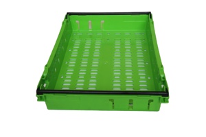 JOIN Green Mini Caisses en plastique empilables ventilées pour fruits et légumes, caisses à fruits en plastique - Product Image 3