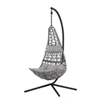 Chaise balançoire suspendue en forme d'oeuf pour l'intérieur et l'extérieur avec support pour patio, chambre, balcon, porche, jardin, villa