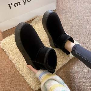 Bottes de neige mi-mollet pour femmes, en cuir véritable, doublées, légères, respirantes, chaudes, confortables, antidérapantes, pour l'hiver froid - Product Image 4