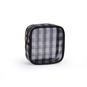 Bolsa de Maquillaje Pequeña, Ecológica, de Nailon, Personalizada, con Cierre, para Viajes, Almacenamiento de Cosméticos, Diseño a Cuadros - Product Image 2