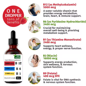חם מכירה oem/odm ויטמין <span class=keywords><strong>b</strong></span> קומפלקס ויטמין b1 b1 b3 b6 <span class=keywords><strong>9</strong></span> טיפות נוזלי תוספת 60 מ "ל - Product Image 3