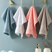 Ensemble de 3 serviettes 100% coton peigné, couleur unie, douces et absorbantes, pour hôtel, maison, spa, vente en gros, logo personnalisé