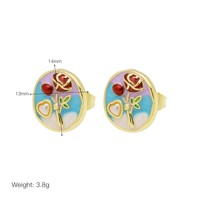 Anting Zirkon Warna Mutiara Bunga Mawar untuk Wanita Perhiasan Grosir Mode Mewah Minimalis untuk Pemakaian Sehari-hari