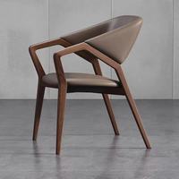 Nouvelle chaise en bois massif de style chinois, chaise de loisirs design nordique avec accoudoirs pour salle à manger, bureau et négociation