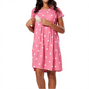 Camicie da <span class=keywords><strong>Notte</strong></span> Premaman in Cotone di Alta Qualità, alla Moda, a Maniche Corte, Taglie Forti, Morbide, Lunghezza al Ginocchio, Uniformi per Gravidanza - Product Image 6