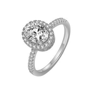 S925 Sterling Silver Oval Double Halo Moissanite <b>Ring</b> Luxury Engagement Proposal Popular Versatile Ladies <b>Finger</b> <b>Ring</b> - Product Image 2