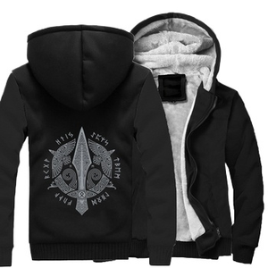 Veste à capuche en polaire épaisse pour homme Fitspi Vikings <span class=keywords><strong>Legend</strong></span>, veste zippée d'hiver, sweat-shirt à capuche, vêtements d'extérieur - Product Image 1