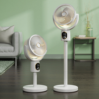 Ventilateur de sol à double usage à 5 vitesses Recharge USB Tête tremblante à hauteur réglable Minuterie intelligente Télécommande Ventilateur muet avec veilleuse