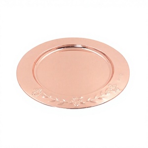 Metal Copper Color Under Show <b>Plate</b> Newest Design Under <b>Plate</b> For Home Hotel Wedding And Restaurant Usage - Product Image 1