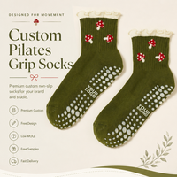 Chaussettes de yoga en coton antidérapantes avec grip en silicone, chaussettes de Pilates douces et respirantes, antidérapantes, pour Pilates, Barre, Fitness, femmes, OEM