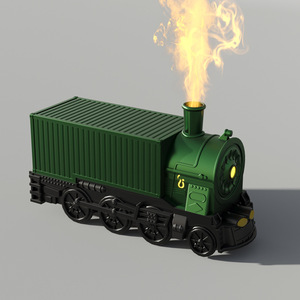 New Arrival Retro Train Ultrasonic Cool Mist Humidifier Creative Aroma <b>Diffuser</b> Essential Oil <b>Diffuser</b> with Warm Light - Product Image 2