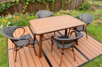Ensemble de salle à manger moderne en aluminium pour restaurant extérieur, mobilier de jardin et de terrasse imperméable avec tables et chaises en métal durables