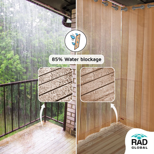 Beige Brown HDPE Eyelet Outdoor Curtains 150 GSM with Warm Natural Texture Weather Resistant Comfort and Elegant Outdoor - Product Image 6
