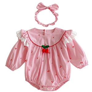 2025 otoño <span class=keywords><strong>Super</strong></span> lindo bebé mamelucos manga larga ropa infantil encaje niñas nuevo dulce princesa vestido hermana trajes - Product Image 2