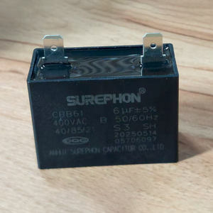 <span class=keywords><strong>CBB61</strong></span>ไฟฟ้ากระแสสลับ<span class=keywords><strong>50</strong></span> <span class=keywords><strong>60Hz</strong></span> ตัวเก็บประจุสำหรับพัดลม6UF 400V พร้อมใบรับรอง UL - Product Image 1