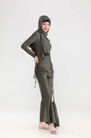 Maillot de bain musulman pour femme avec logo personnalisé OEM, haut de maillot de bain modeste à couverture intégrale, tenue de piscine islamique, burkini à couverture intégrale pour la plage
