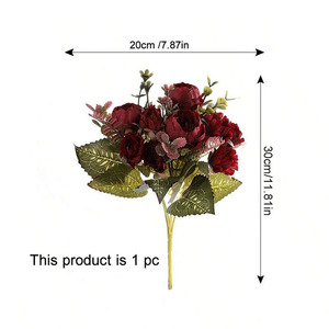 Flores Artificiales de Peonía de 30 cm, Blancas, de Seda, Alta Simulación, Decoración para Bodas y Hogar - Product Image 5